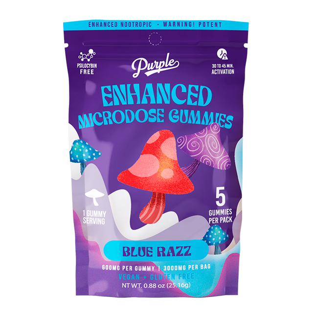 Purple Organics Mushroom Enhanced Microdose Gummies – 5CT