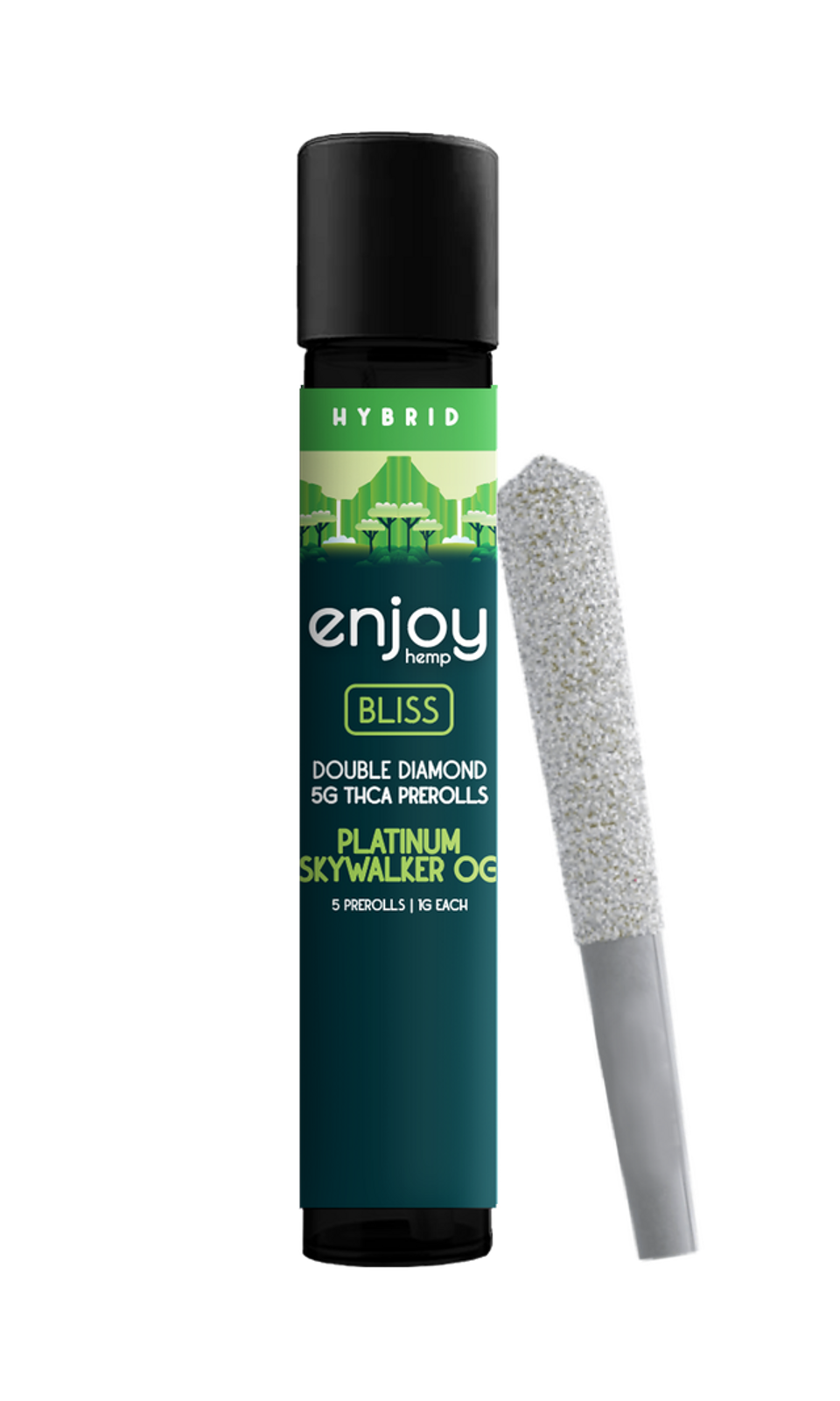 Enjoy Hemp 5g Mega Potency Double Diamond THCA Prerolls - Platinum Skywalker OG for Bliss (Hybrid)