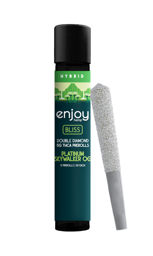 Enjoy Hemp 5g Mega Potency Double Diamond THCA Prerolls - Platinum Skywalker OG for Bliss (Hybrid)