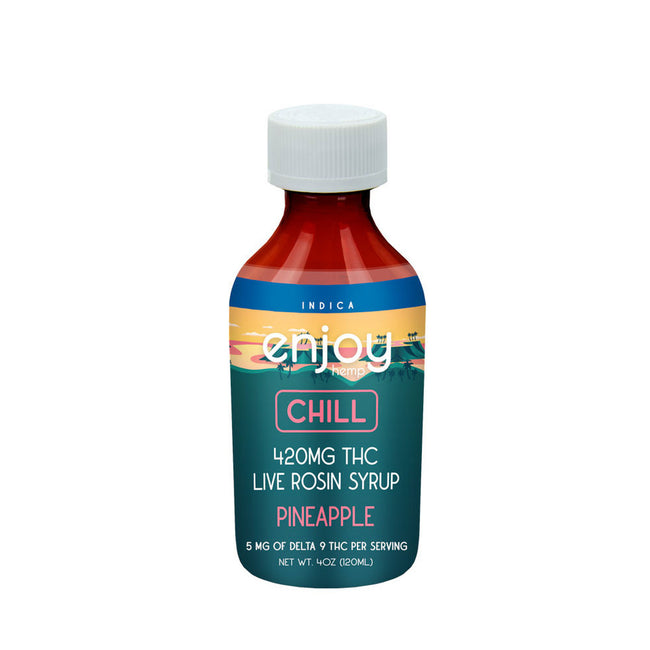 Enjoy Hemp Chill Delta 9 THC Live Rosin Syrup 420mg - Pineapple (Indica) Best Sales Price - Tincture Oil