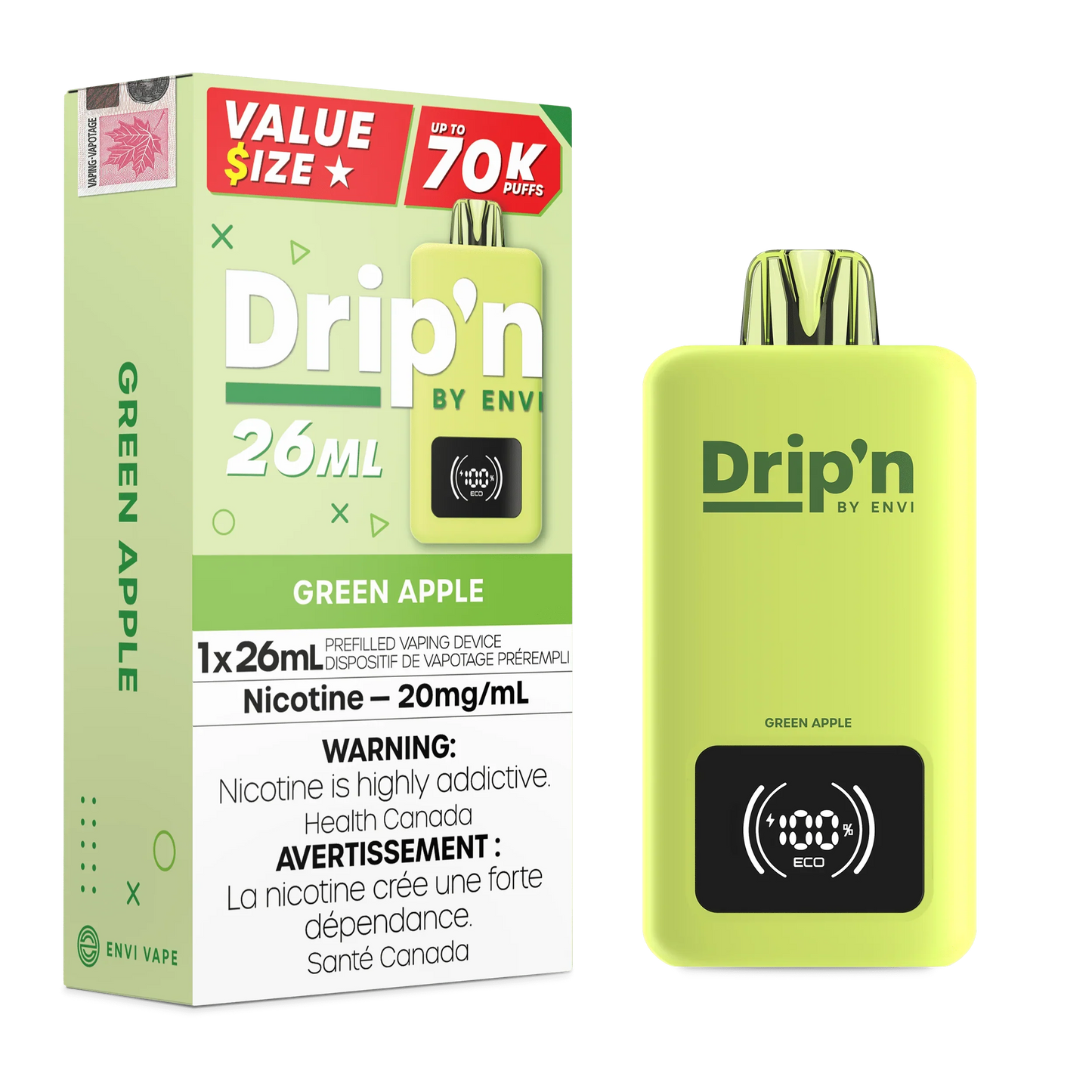 Green Apple Envi Drip’n 70K Disposable Vape