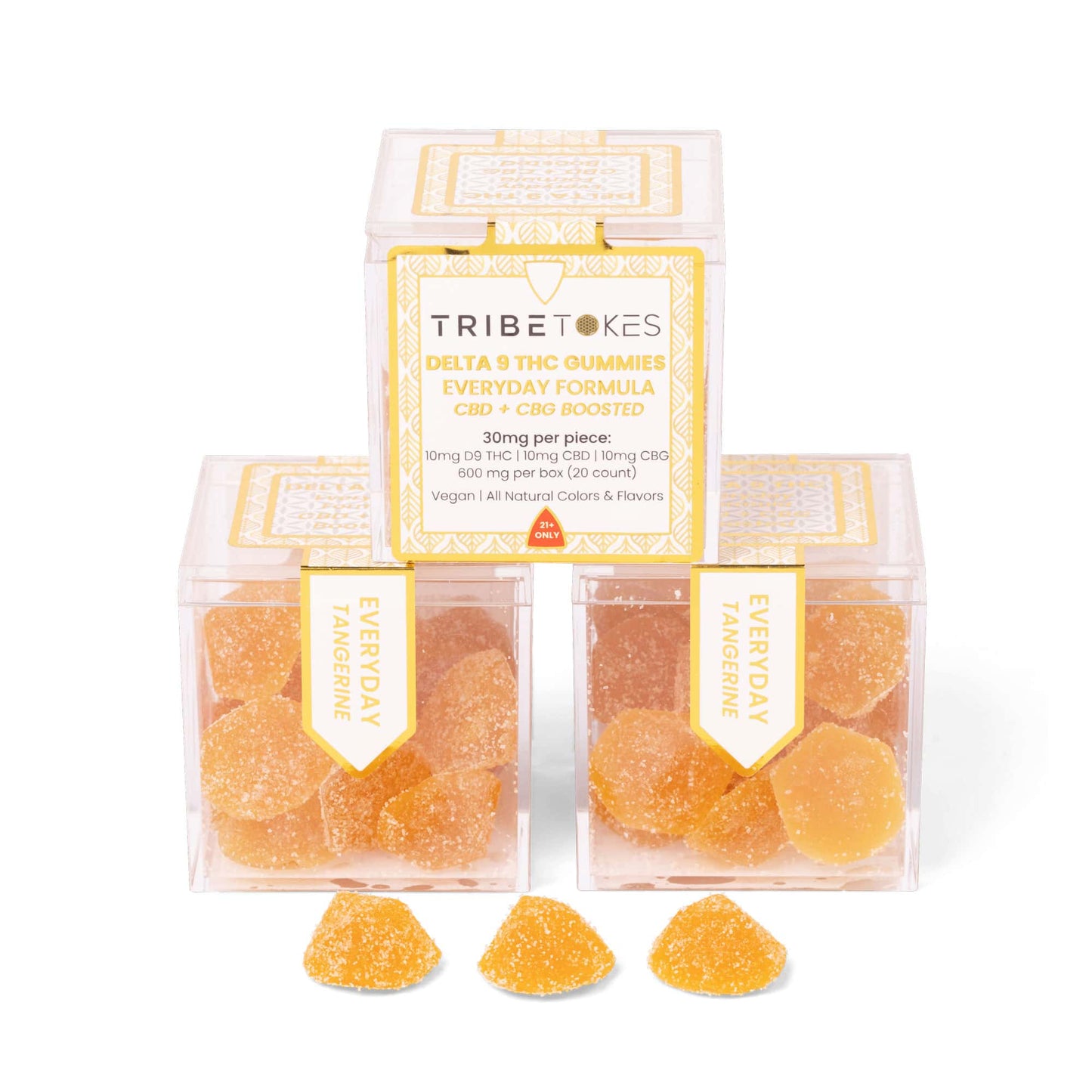 TribeTokes Everyday Balance THC Gummies | CBD + CBG Boosted | Tangerine