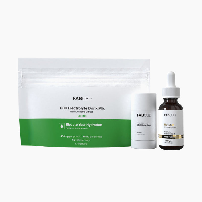 FAB CBD Recovery Bundle: CBD Drink Mix, CBD Salve Best Sales Price - Seltzers