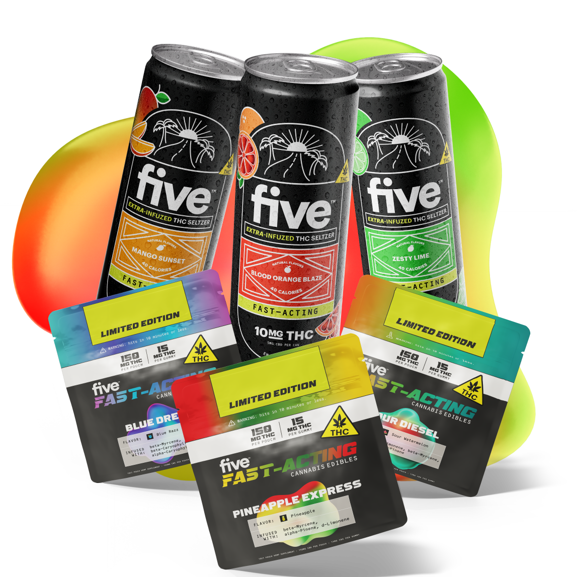 Five CBD high dose gummy & drink bundle Best Sales Price - Bundles