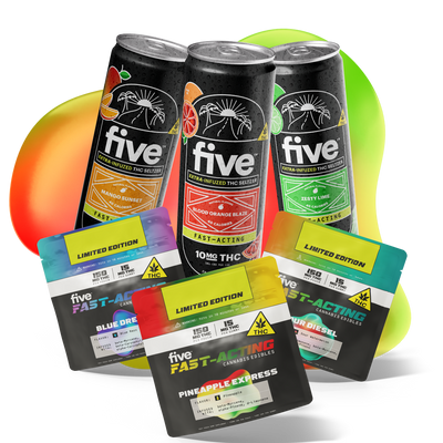 Five CBD high dose gummy & drink bundle Best Sales Price - Bundles