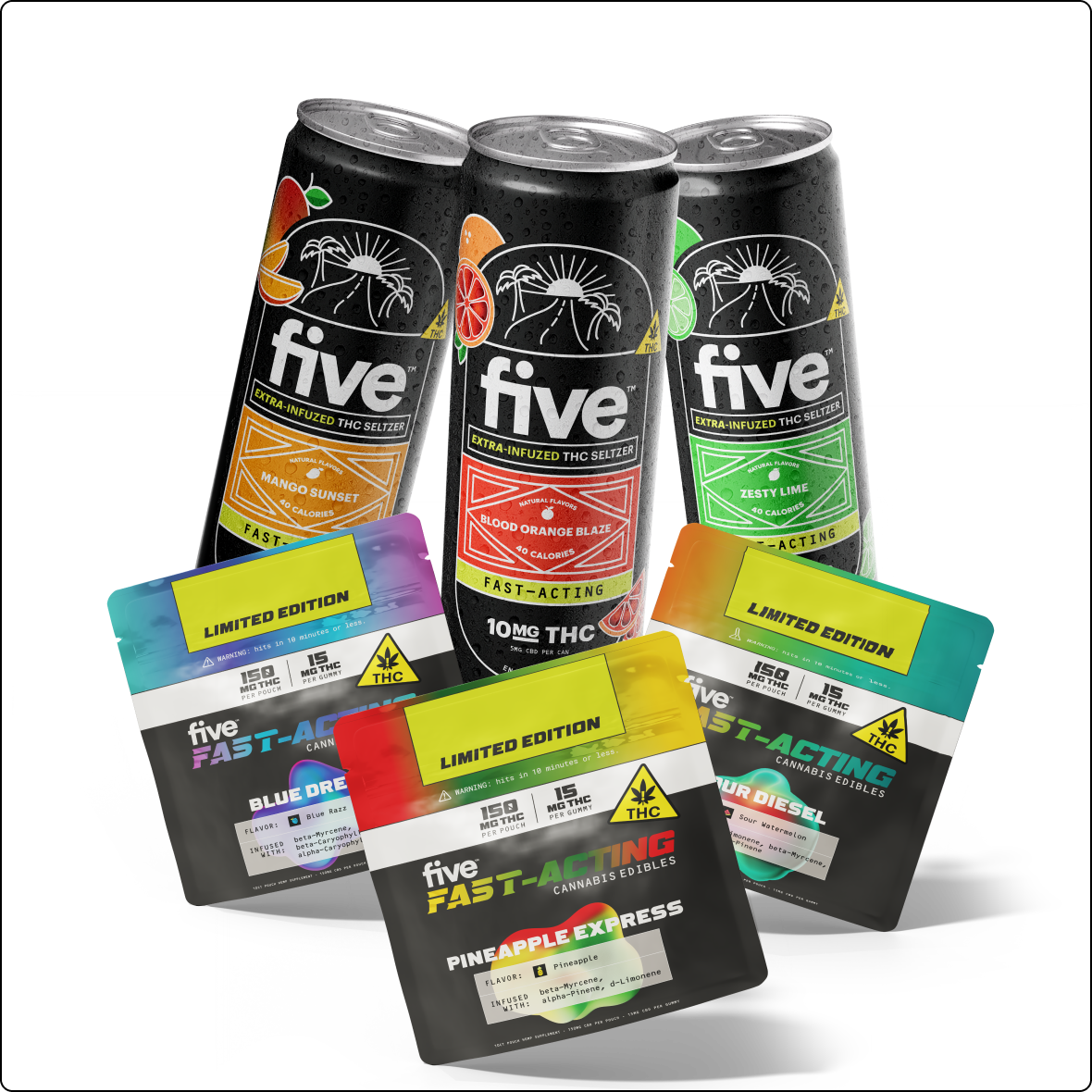 Five CBD high dose gummy & drink bundle Best Sales Price - Bundles