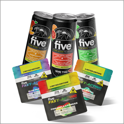 Five CBD high dose gummy & drink bundle Best Sales Price - Bundles
