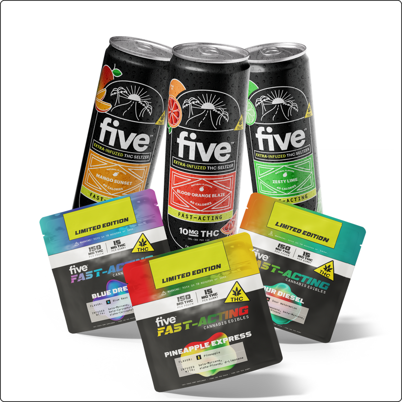 Five CBD high dose gummy & drink bundle Best Sales Price - Bundles