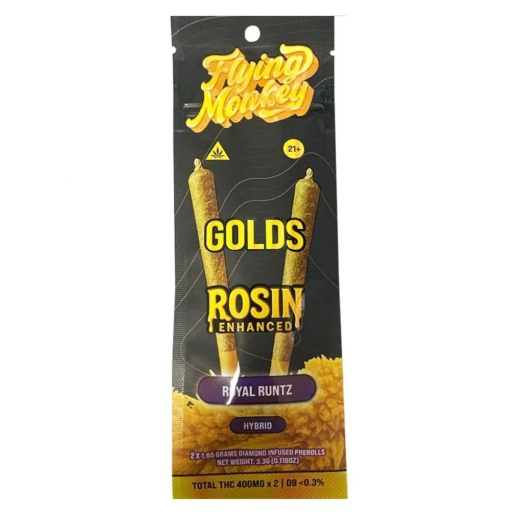 Flying Monkey Golds Rosin Enhanced Prerolls 2pk 3.3g