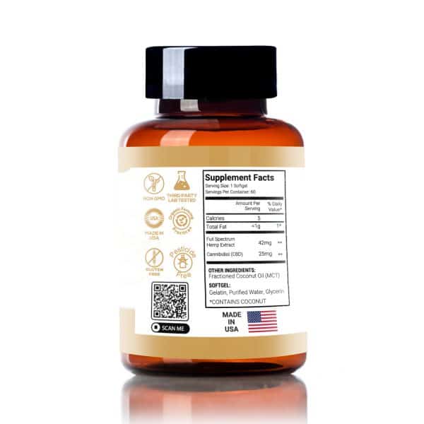Full Spectrum CBD Softgels – Capsules 25mg 60 Count Best Sales Price - Gummies