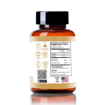 Full Spectrum CBD Softgels – Capsules 25mg 60 Count Best Sales Price - Gummies