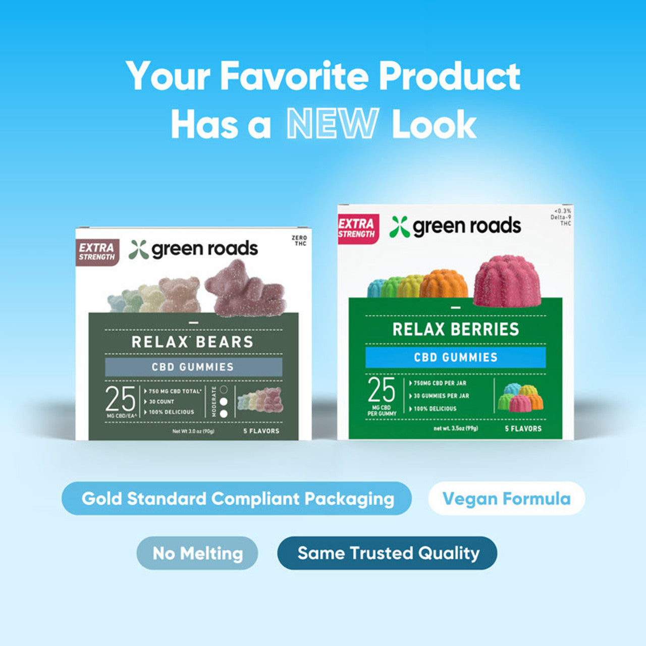 [Green Roads Hot Seller] Extra Strength CBD Relax Berries - (30ct) 750mg