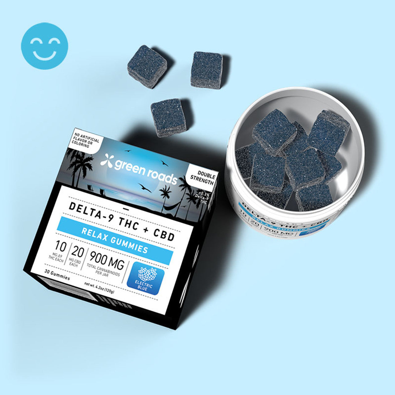 Green Roads ELECTRIC BLUE THC RELAX GUMMIES - (30CT) 900MG