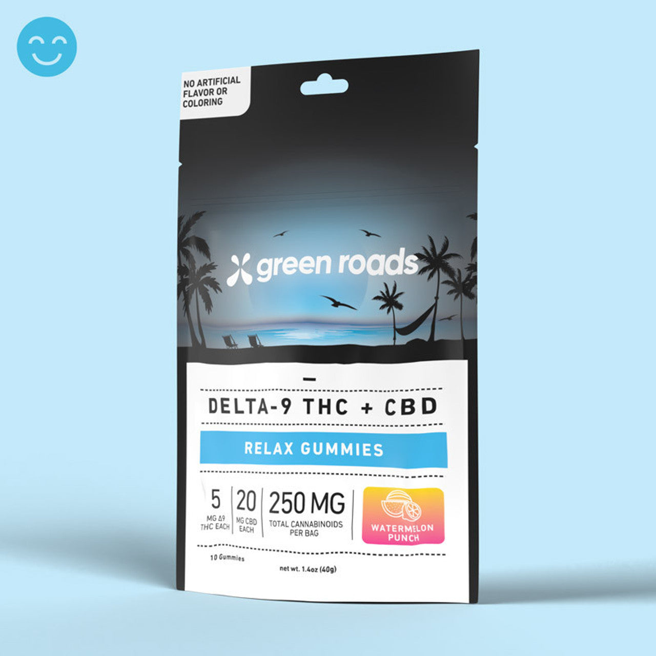 [Green Roads Hot Seller] Watermelon Punch THC Relax Gummies - (10ct) 250mg