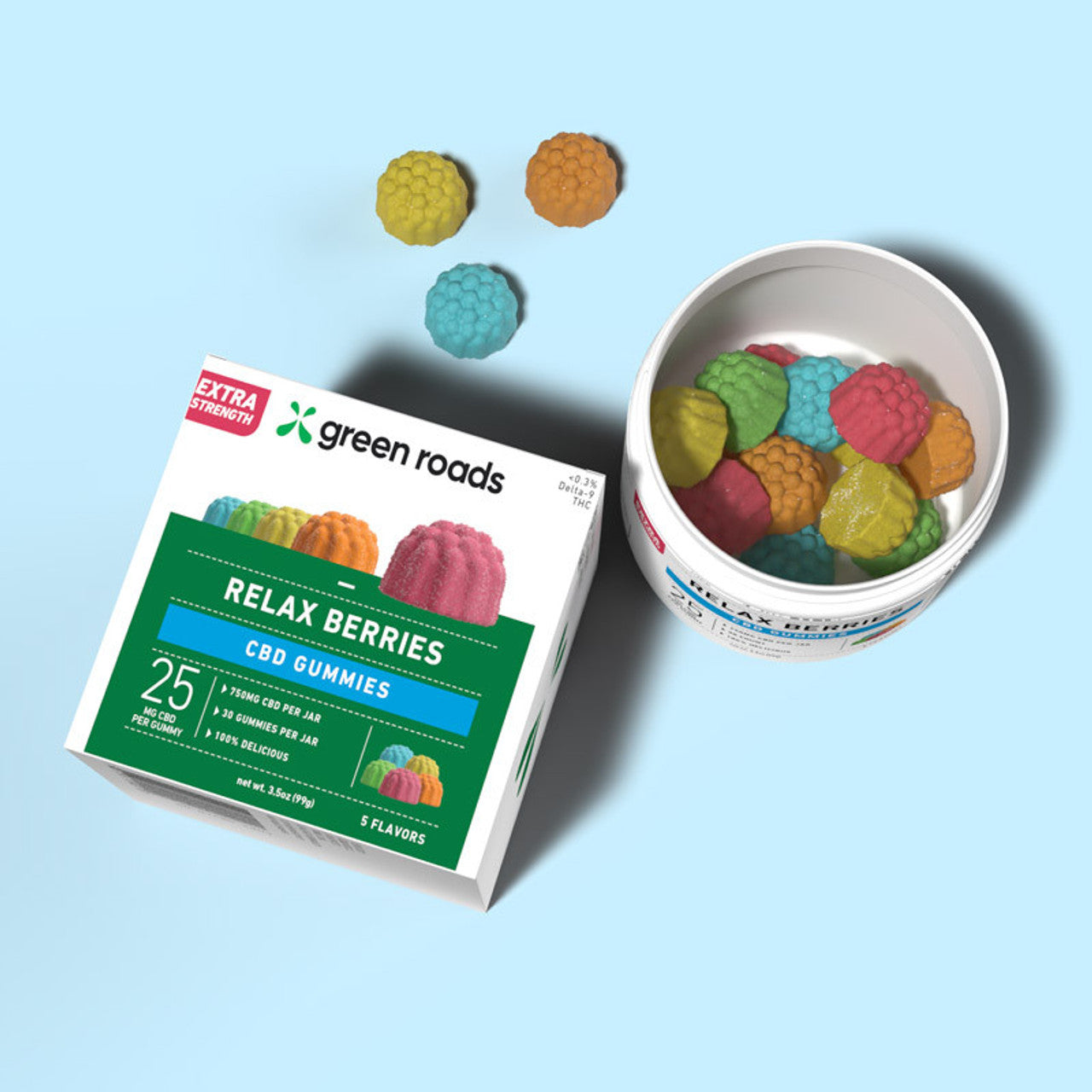 [Green Roads Hot Seller] Extra Strength CBD Relax Berries - (30ct) 750mg