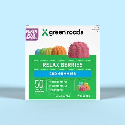 Super Max Strength CBD Relax Berries - (30ct) 1,500mg Best Sales Price - Gummies