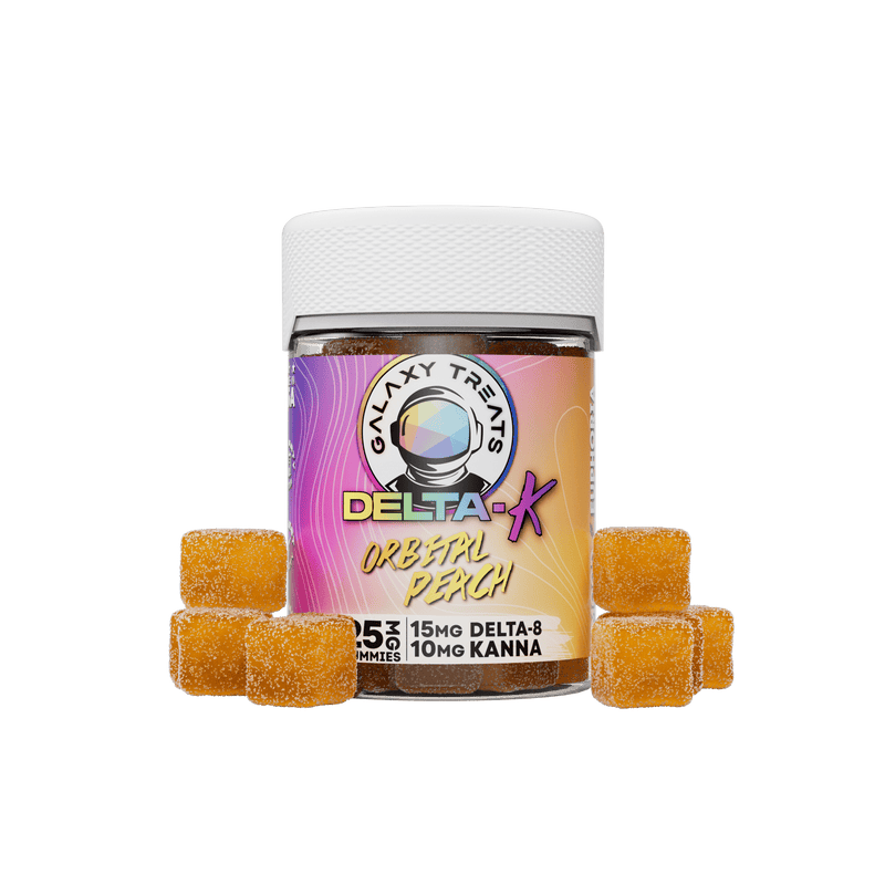 Galaxy Treats Orbital Peach Delta K Gummies (20ct) Best Sales Price - Gummies