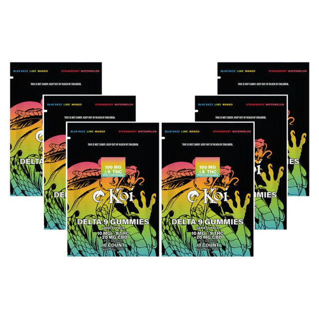 Multiple packages of Koi Delta 8 Gummies 