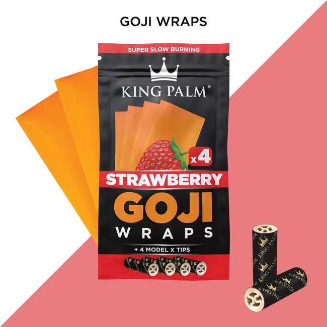 King Palm 4 Goji Wraps w/ Model X Tips - Strawberry