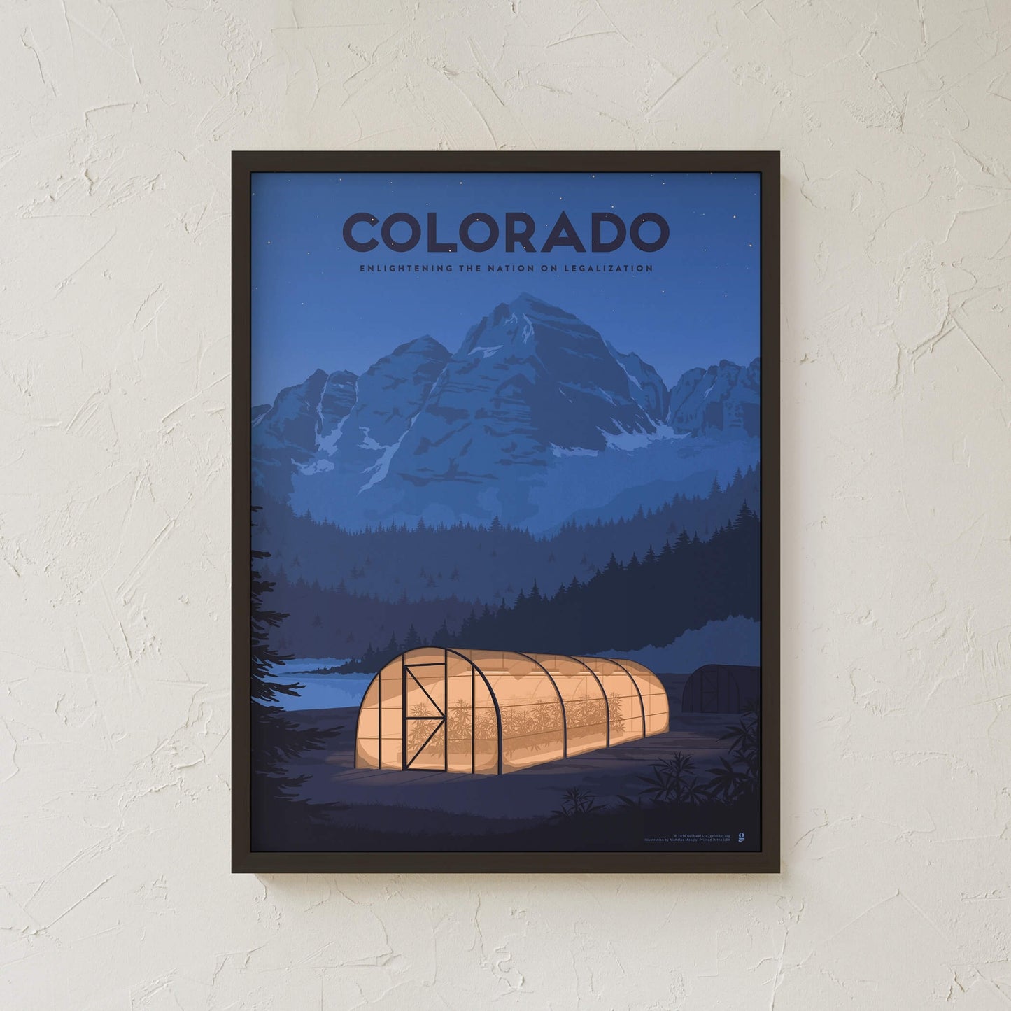 GoldLeaf Colorado Cannabis Travel Art Print Best Sales Price - Art Prints