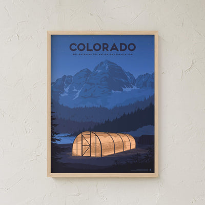 GoldLeaf Colorado Cannabis Travel Art Print Best Sales Price - Art Prints