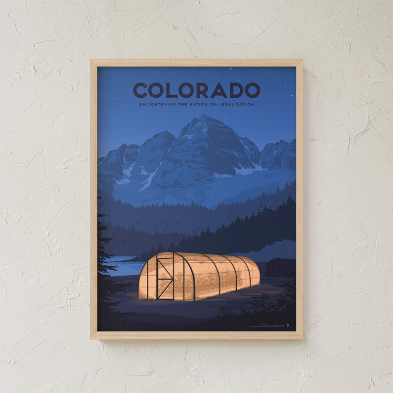 GoldLeaf Colorado Cannabis Travel Art Print Best Sales Price - Art Prints