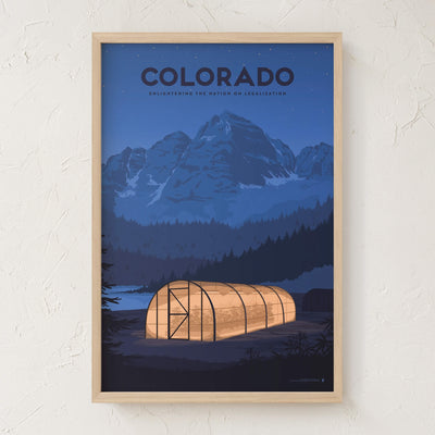 GoldLeaf Colorado Cannabis Travel Art Print Best Sales Price - Art Prints