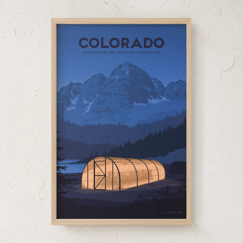 GoldLeaf Colorado Cannabis Travel Art Print Best Sales Price - Art Prints