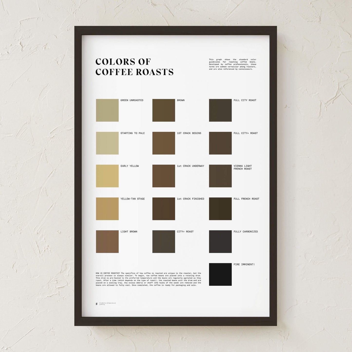 GoldLeaf Colors of Coffee Roasts Print Best Sales Price - Art Prints