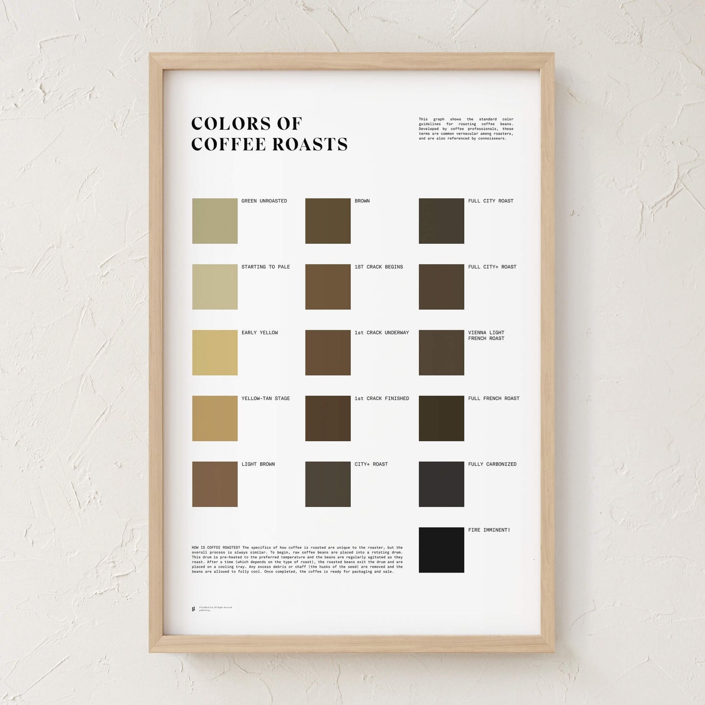GoldLeaf Colors of Coffee Roasts Print Best Sales Price - Art Prints