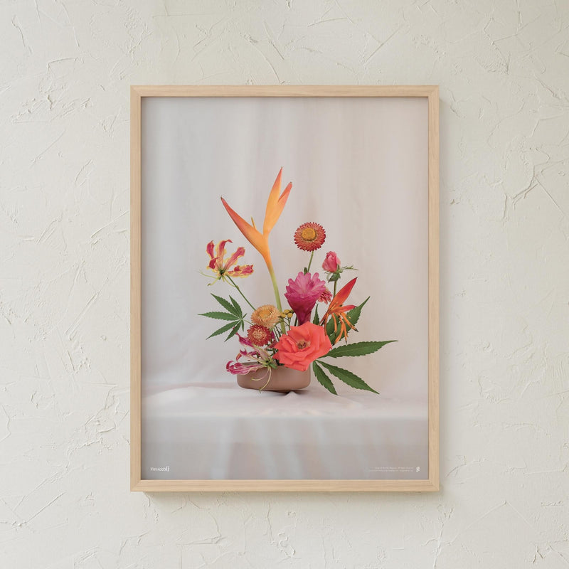 GoldLeaf Red Ikebana Art Print Best Sales Price - Art Prints