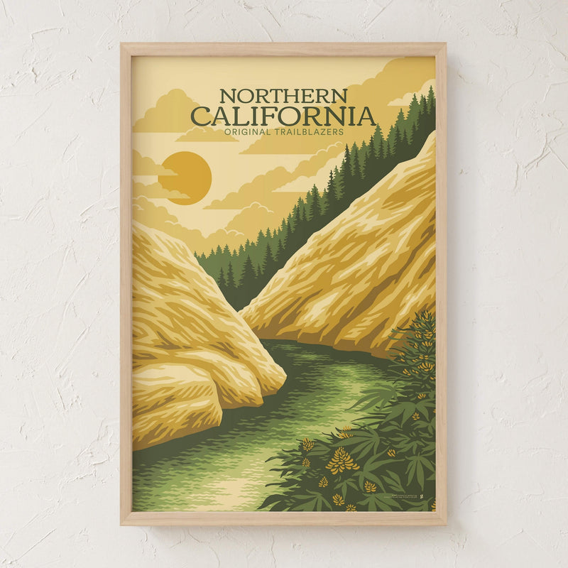 GoldLeaf Northern California Cannabis Travel Art Print Best Sales Price - Art Prints
