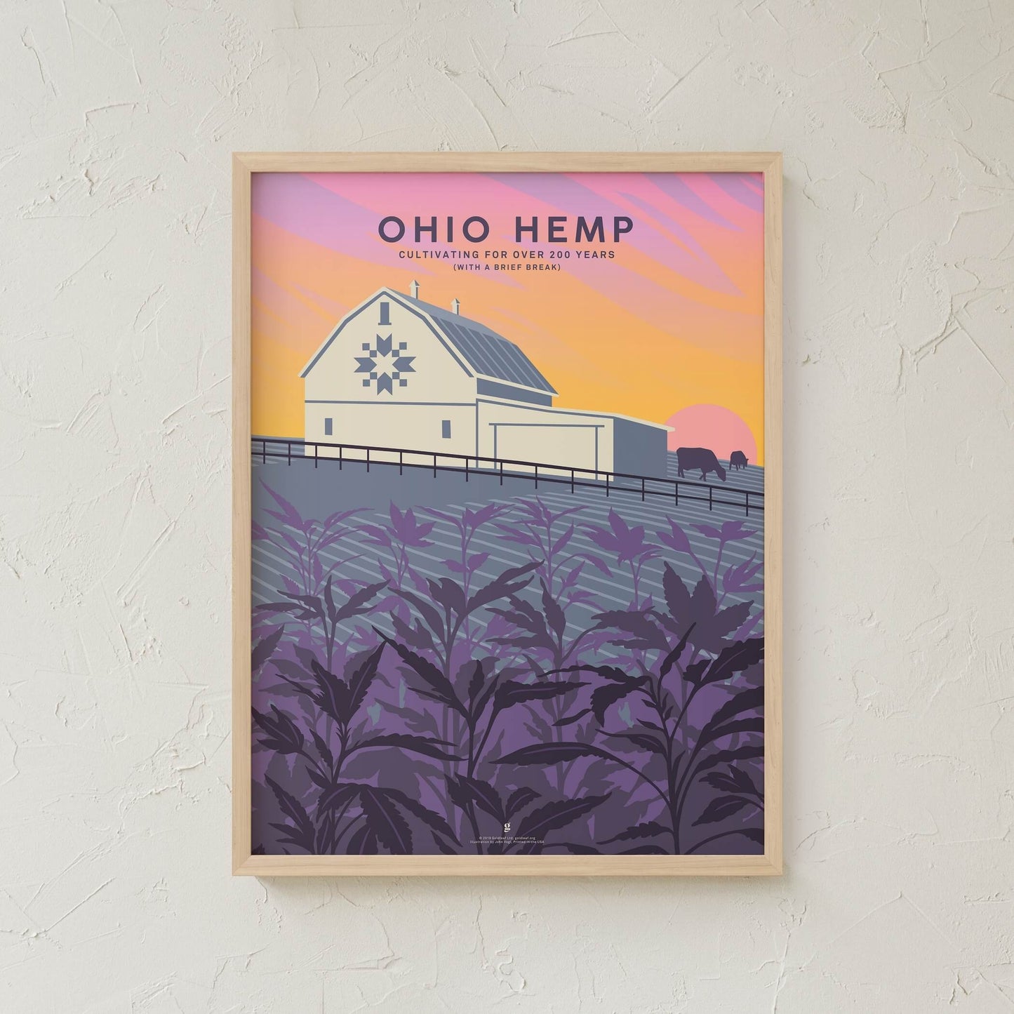 GoldLeaf Ohio Hemp Art Print Best Sales Price - Art Prints