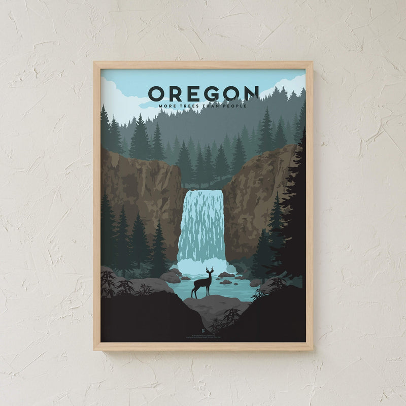 GoldLeaf Oregon Cannabis Travel Art Print Best Sales Price - Art Prints