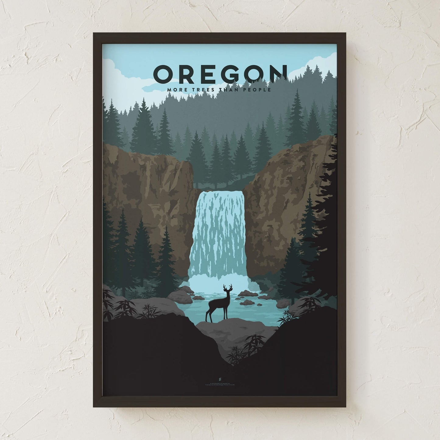 GoldLeaf Oregon Cannabis Travel Art Print Best Sales Price - Art Prints