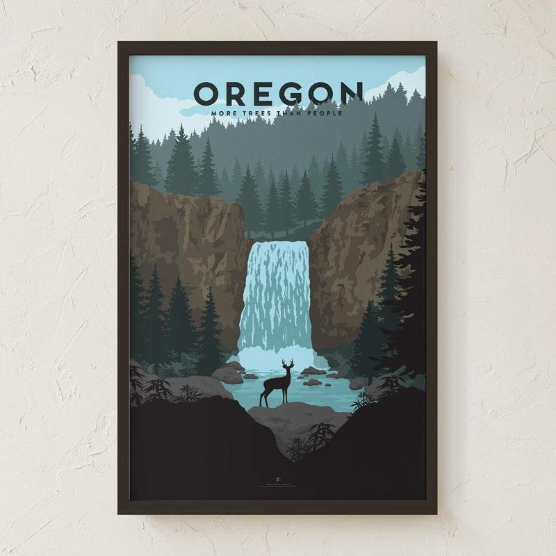 GoldLeaf Oregon Cannabis Travel Art Print Best Sales Price - Art Prints