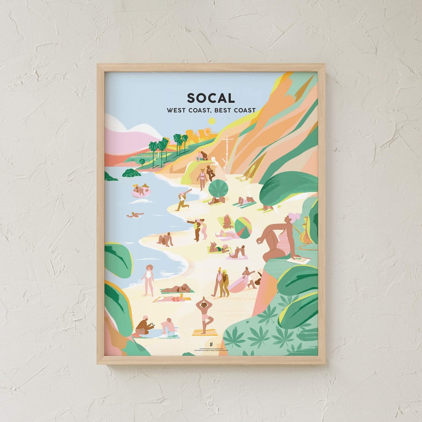 GoldLeaf Southern California Cannabis Travel Art Print Best Sales Price - Art Prints