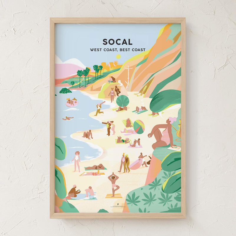 GoldLeaf Southern California Cannabis Travel Art Print Best Sales Price - Art Prints