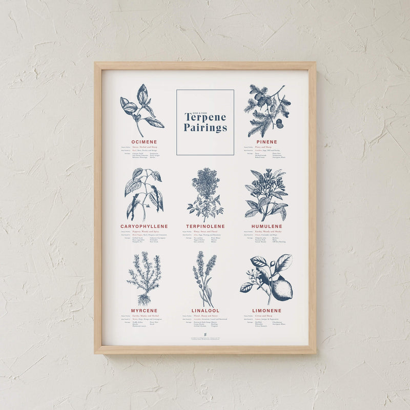 GoldLeaf Terpene Food & Wine Pairing Chart Print Best Sales Price - Art Prints