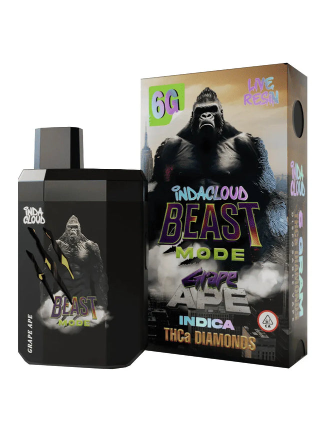 Grape Ape IndaCloud Beast Mode THCA Live Resin Diamonds Disposable 6G