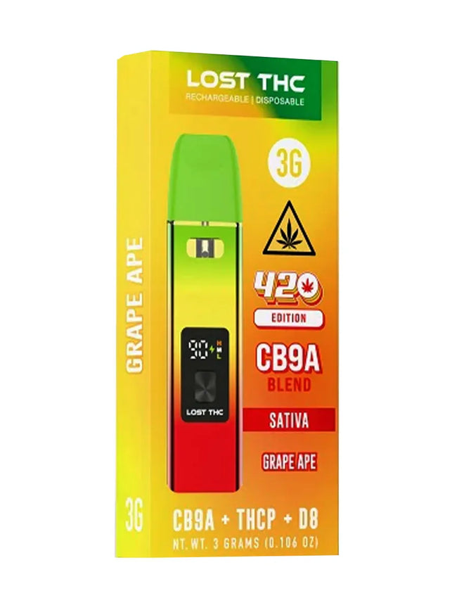 Grape Ape Lost THC 420 Edition CB9A Blend Rechargeable Disposable 3G