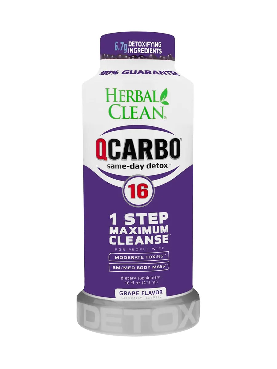 Grape Herbal Clean QCarbo16 Same-Day Premium Detox Drink 16 Fl Oz