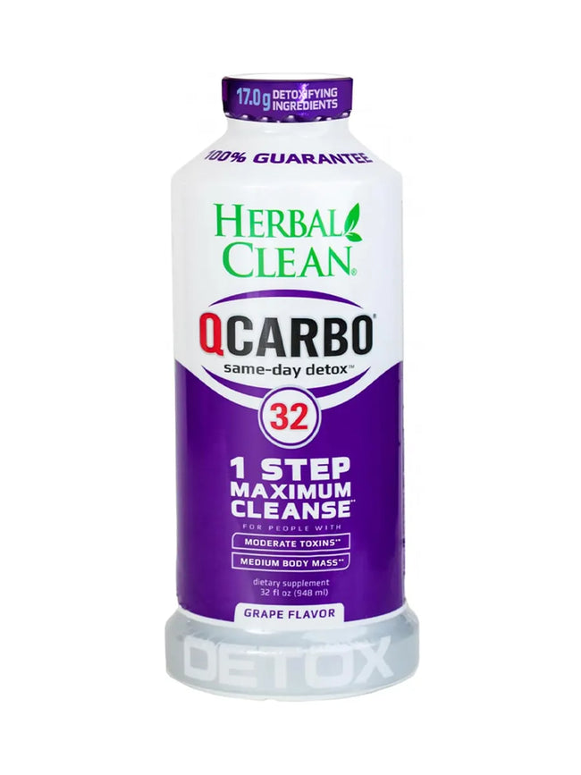Grape Herbal Clean QCarbo32 Same-Day Premium Detox Drink 32 Fl Oz