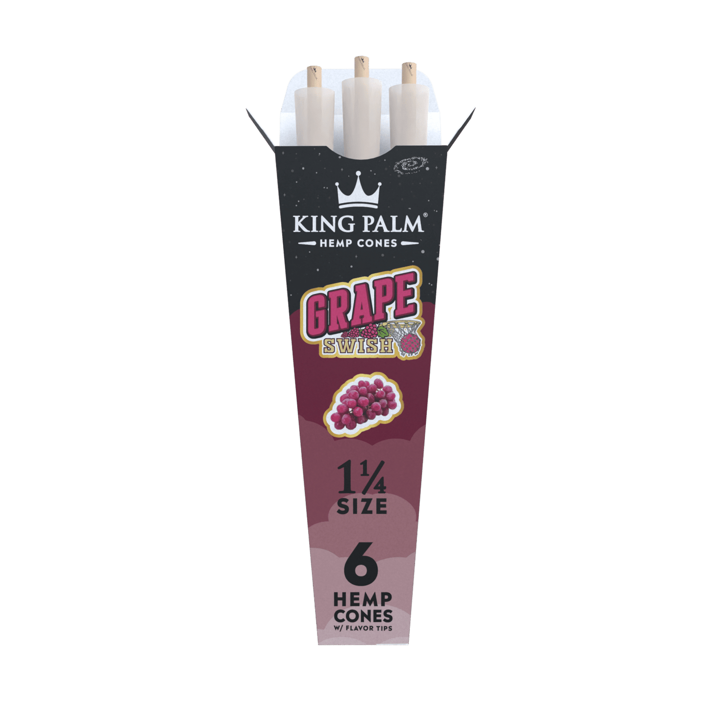 King Palm 6 Hemp Cones - 1 1/4 Size