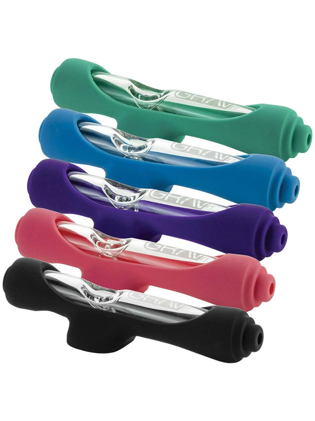 Grav Mini Steamroller With Silicone Skin Hand Pipe