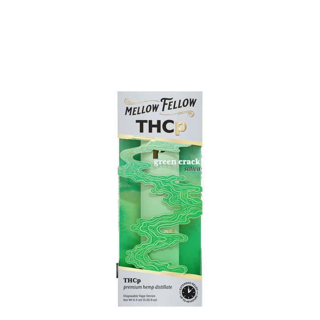 Mellow Fellow THCp 0.5g Disposable Vape - Green Crack (Sativa) Best Sales Price - Vape Pens