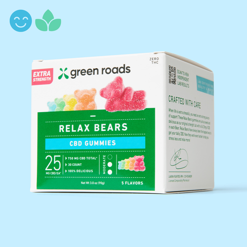 Green Roads CBD Gummies | Extra Strength Relax Bears | (30ct) 750mg Best Sales Price - Gummies