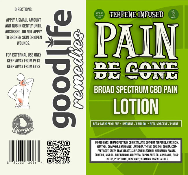 GOOD LIFE : Pain Be Gone CBD Lotion | 8oz Best Sales Price - Topicals