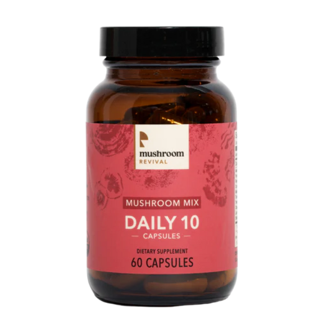Mushroom Revival Daily 10 Mix Mushroom Capsules Best Sales Price - Edibles