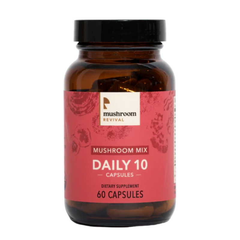 Mushroom Revival Daily 10 Mix Mushroom Capsules Best Sales Price - Edibles